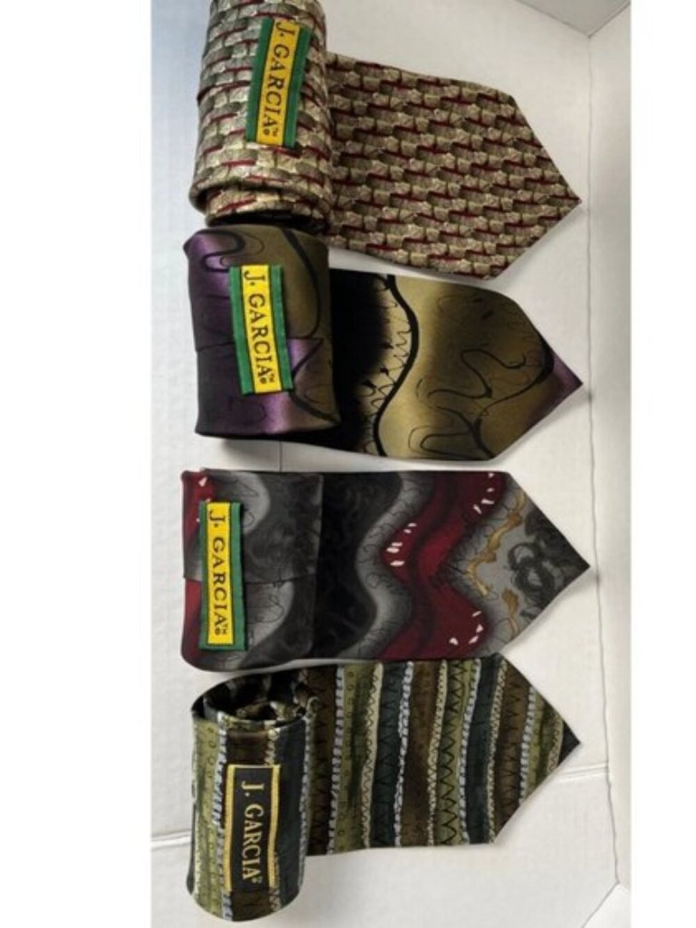 Lot of 4 Jerry Garcia Silk Ties Abstract Art Neckties